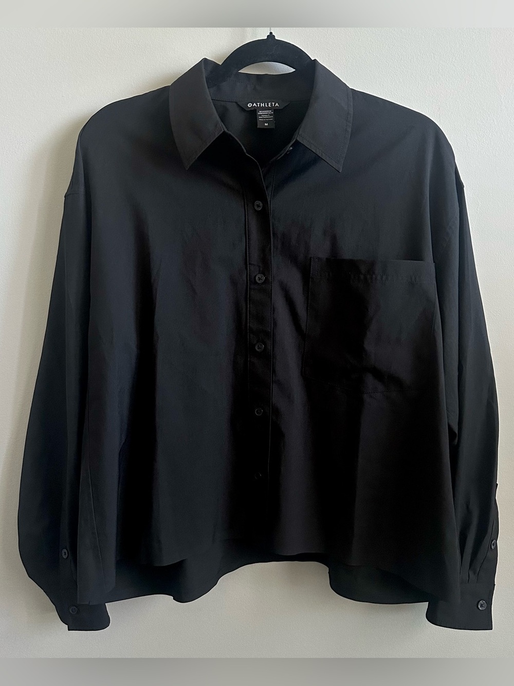 Athleta Black Relaxed Button-Down Shirt